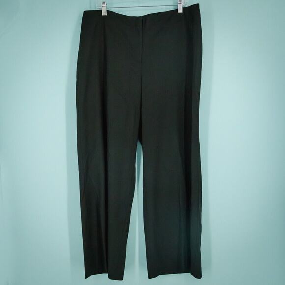 Chico's 3 Size XL Black Button Zip Closure Wide Leg Stretch Career Pants - Picture 1 of 5